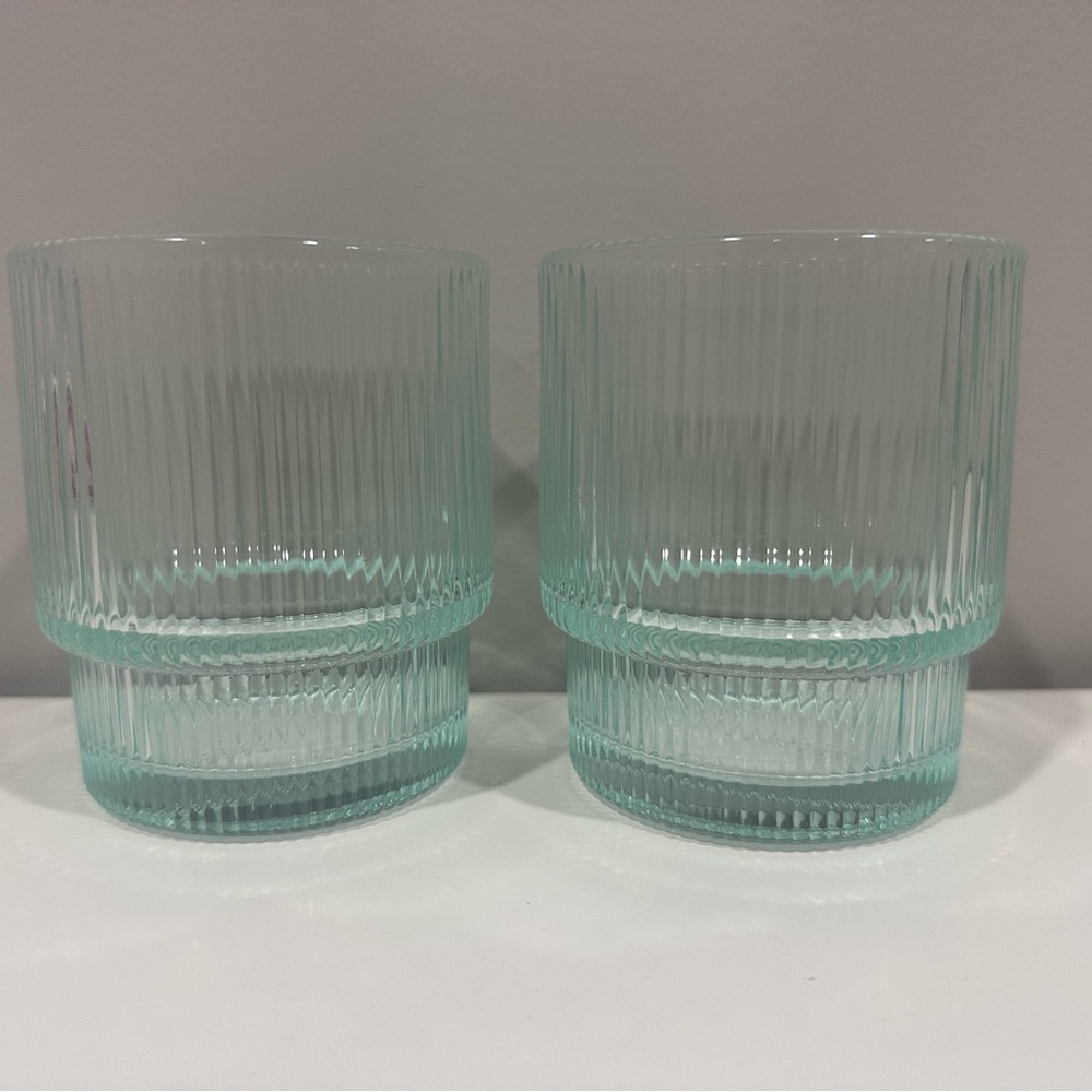 Jonathan Adler BIBA Stacking Glass Tumbler Set - Aquamarine